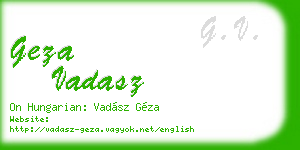 geza vadasz business card